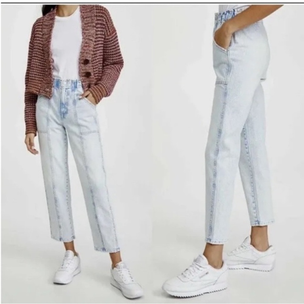 MOTHER Sky Blue Cropped Jeans